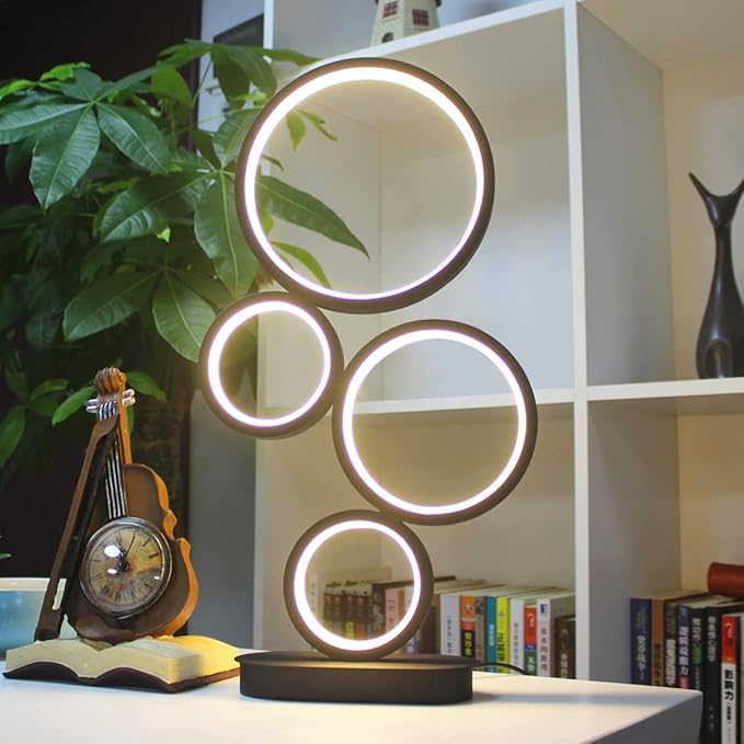 Modern LED Table Lamps for Living Room, Small Bedside Lamps for Bedroom, 18W Dimmable Desk Lamp for Nightstand, 3 Color Nightstand Lamps Reading Lamp Desk Light Night Light for Office - Black