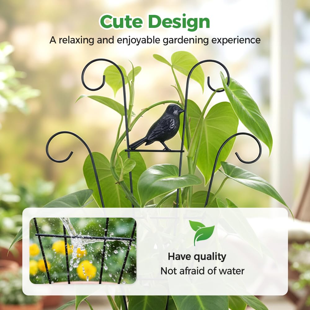 4 Pack Trellis for Potted Plants, 2026 New Stackable Metal Garden Trellis for Potted Plants Pothos Plant Climber Support for Indoor & Outdoor Houseplants (Butterfly+Bird)
