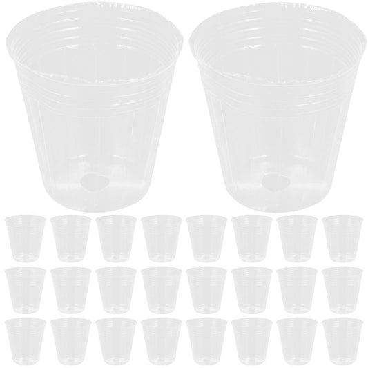 KALLORY 50pcs Plastic Nursery Pots for Plants 2.5 Inch Breathable Seedling Planting Pots with Drainage Suitable for Orchids Succulents and Indoor Gardening