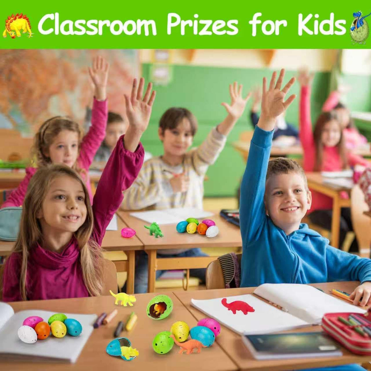 Skiennix 60PCS Small Hatching Dinosaur Eggs - Fun Party Favors & Classroom Prizes | Grow in Water Toys