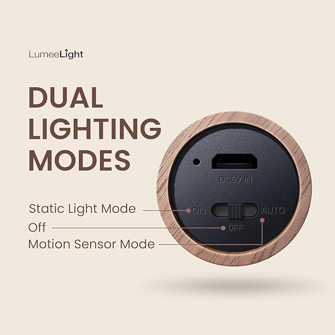 Motion Sensor Night Lights, Magnet Body Hallway Rechargeable LED Wireless Wall Sconces, Portable Decor Battery Powered Indoor Torch Lighting for Bedroom (Walnut)