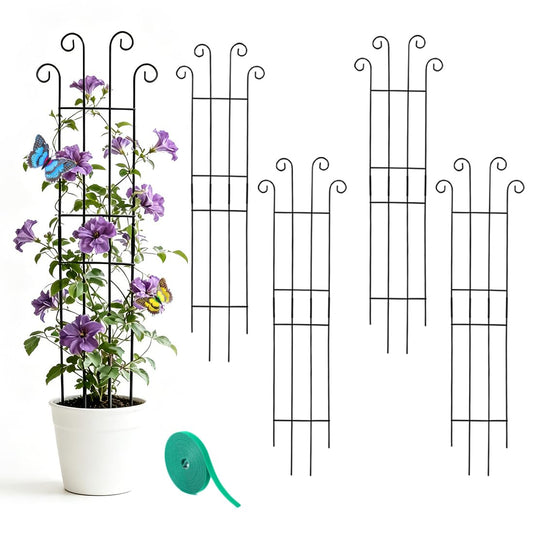 32.6inch Plant Trellis for Pot Climbing Plants Indoors & Outdoor, Garden Trellis for Potted Plants, Rust-Proof Metal Sturdy Yet Gentle Climbing Stakes Support for Ivy Pothos Hoya Monstera (4pcs)