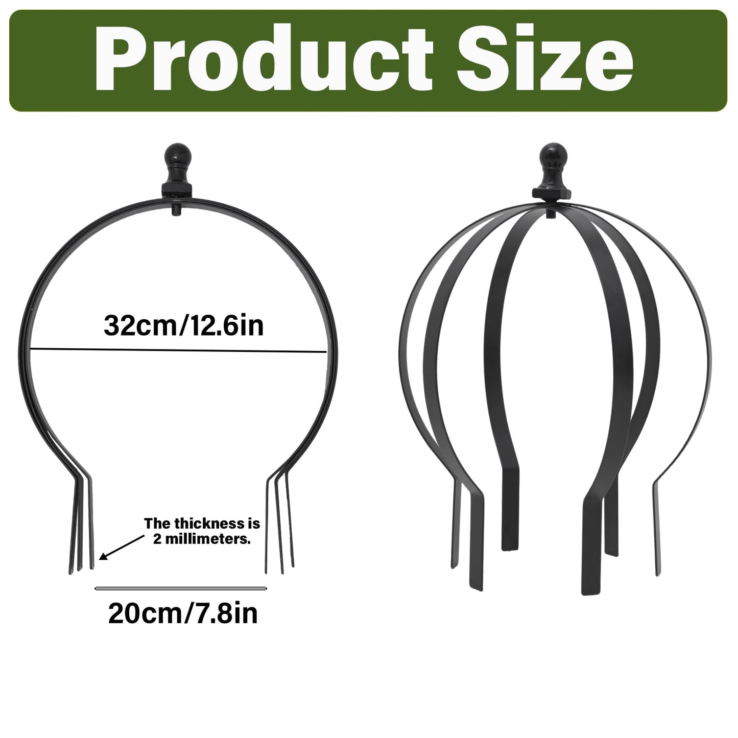 GOOOXIM 2-Piece Metal Garden Trellis Obelisk for Climbing Plants – 12.6 x 17.5 Inches - Stylish Topiary Frame for Outdoor Roses and Potted Plants – Durable Powder Coated Finish