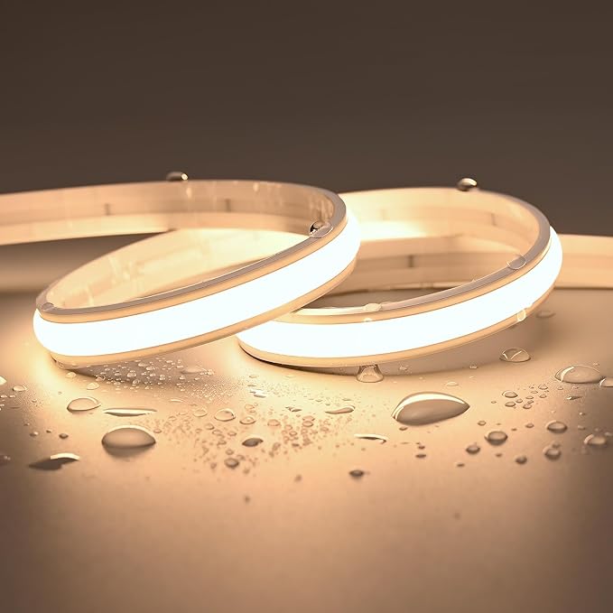 JOYLIT 2nd Gen Super Bright Neon LED Strip Lights 24V 16.4FT/5M Warm White Outdoor Waterproof, CE UL PRO 735LM/FT 5.8W/FT CRI 92+ 3000K Neon Rope Light for Yard, Pool (24V Transformer Not Included)