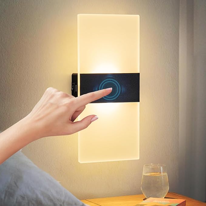 Wall Sconce, LED Wall Lights for Room Decor, Battery Operated Wall Sconce, Remote Control, Dimmable, Rechargeable, Small Night Lights for Hallway Stairway Porch Closet