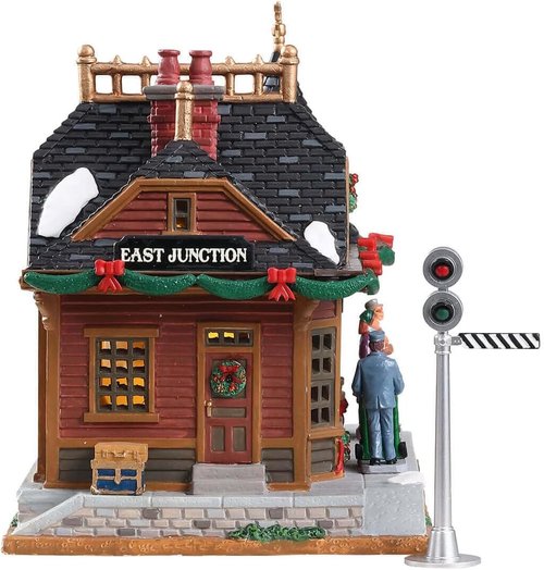 Lemax Christmas Village East Junction Station - Battery Operated LED Decor | Festive Holiday Display