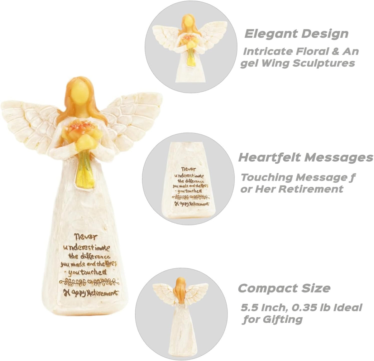 Regine Switzerland Angel Figurines - Thoughtful Retirement Gifts for Women | Perfect Christian Birthday Decor