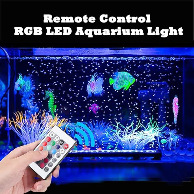 LED Aquarium Lights for Fish Tank,Submersible Fish Tank Light with Air Bubbler Hole Bubble Wall RGB Color Changing Brightness Adjustable Waterproof Remote Control Bubble Tube Light,6W 20inch