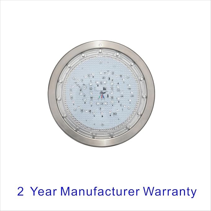 10 Inch LED Multicolor Inground Pool Light – Stainless Steel Housing, 100ft Cord, RGB Controller for Wet Niche