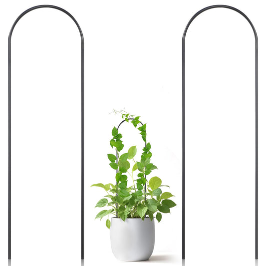 Oruola 2 Pack Hoya Trellis, Plant Trellis for Pots,U-Shaped Small Trellis for Potted Plants,13.4 Inch Metal Indoor Plant Trellis for Potted Plants for Vine Ivy Hoya Monstera,Indoor Outdoor Use, Black