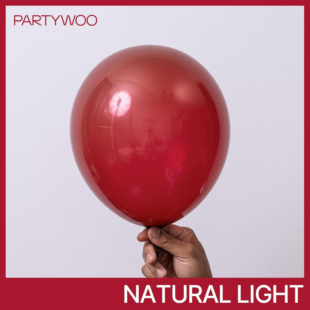 PartyWoo Burgundy Balloons - 140-Piece Dark Chestnut Red Balloon Arch Kit | Various Sizes for Celebrations