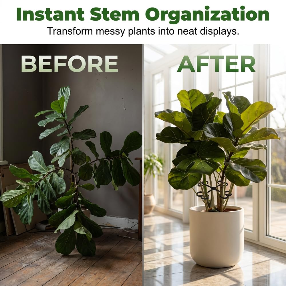 Monstera Plant Support, 2026 New Plant Stem Support for Climbing Plants, Plant Supports for Indoor Plants, Durable Garden Accessory for Home Growers (Green, 5.31in + 4.53in + 3.03in + 2.28in)