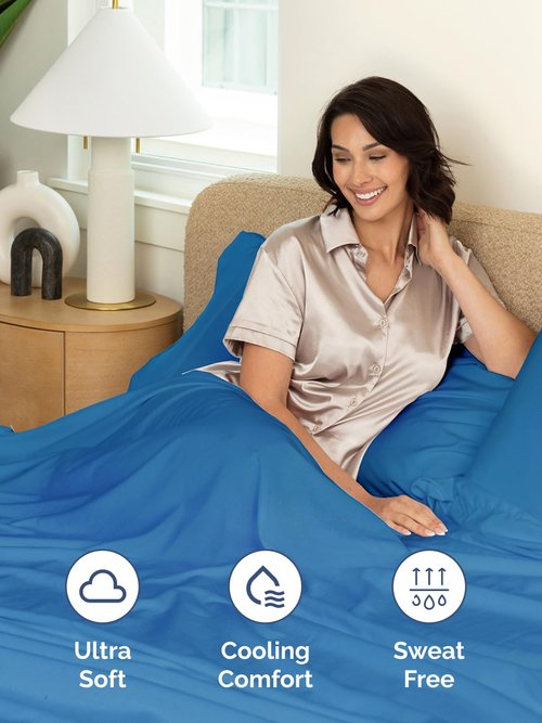 Extra Deep Queen Sheet Set - 6 Piece Breathable and Cooling Sheets - Hotel Luxury Bedding for Women, Men, Kids & Teens - Easy Secure Fit - Soft, Wrinkle Free & Comfy - Extra Deep Pockets - Royal Blue