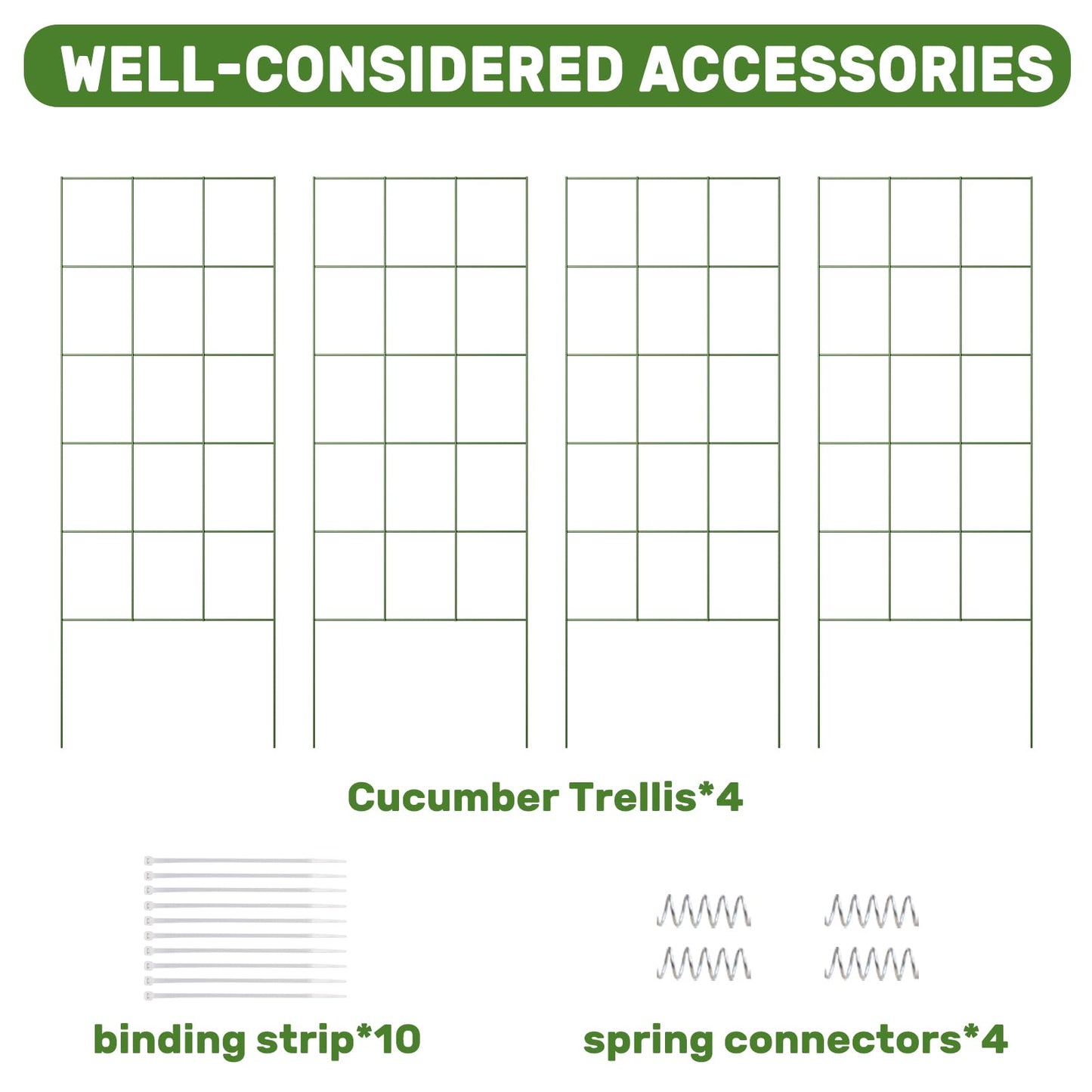 DOEWORKS Cucumber Trellis, 48" High Foldable A Frame Garden Trellis, 2 Pack, Plant Support for Climbing Cucumber, Beans, Tomatoes, Flowers, Green