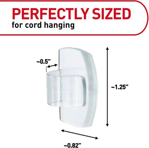 Command Cord Clips - Damage-Free Hanging Cable Clips for Easy Wall Installation | 13 Clear Clips & 16 Strips