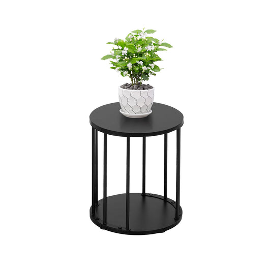 Leinade Plant Stand Indoor,small plant stool,Flower Pot Corner stand holder,Mid Century Heavy Duty Metal Tall Home Decor,Modern Round End Table,Small Rustic Display Stand for Living Room,Bedroom(Black,14In)