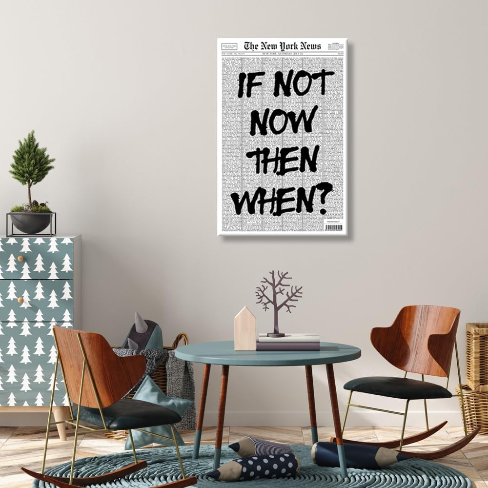Positive Affirming Quotes Poster - Black and White Retro Wall Art for Bedroom | 24x36 Inch Unframed