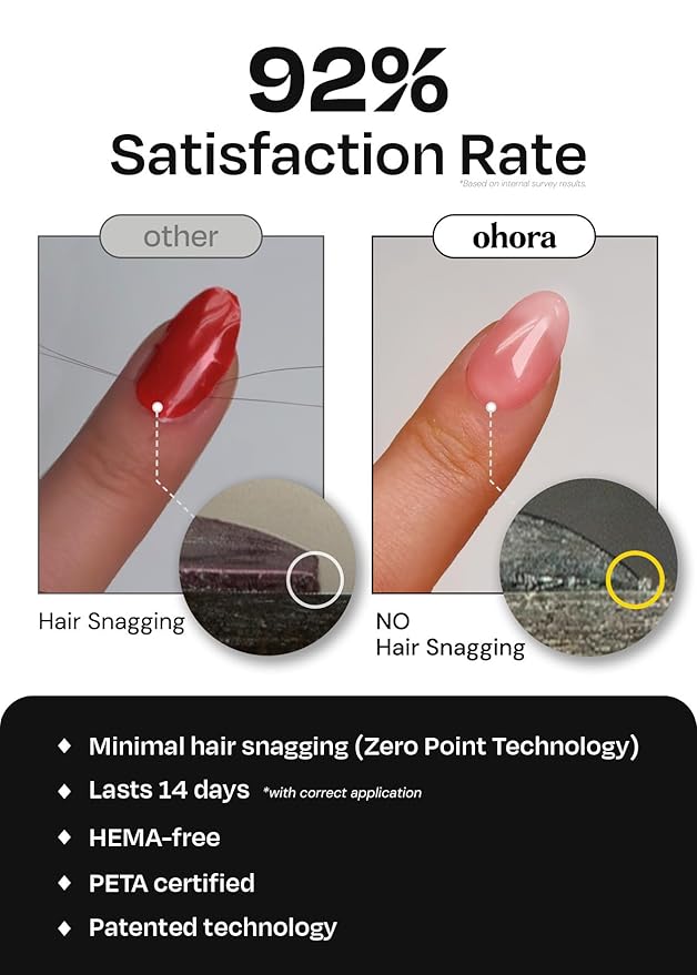 ohora Semi Cured Gel Nail Strips (N Mulberry) - Red, Ombre, Works with Any UV/LED Lamps, Salon-Quality, Long Lasting, Easy to Apply & Remove - Includes 2 Prep Pads, Nail File & Wooden Stick