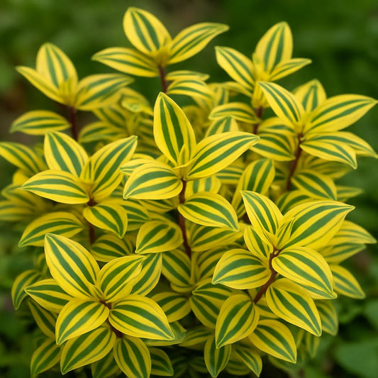 4 Yellow Zebra Wandering Jew Cuttings to Grow - Easy to Grow Wandering Jew, Wandering Dude - Stunning Yellow and Green Plant (4 Cuttings)