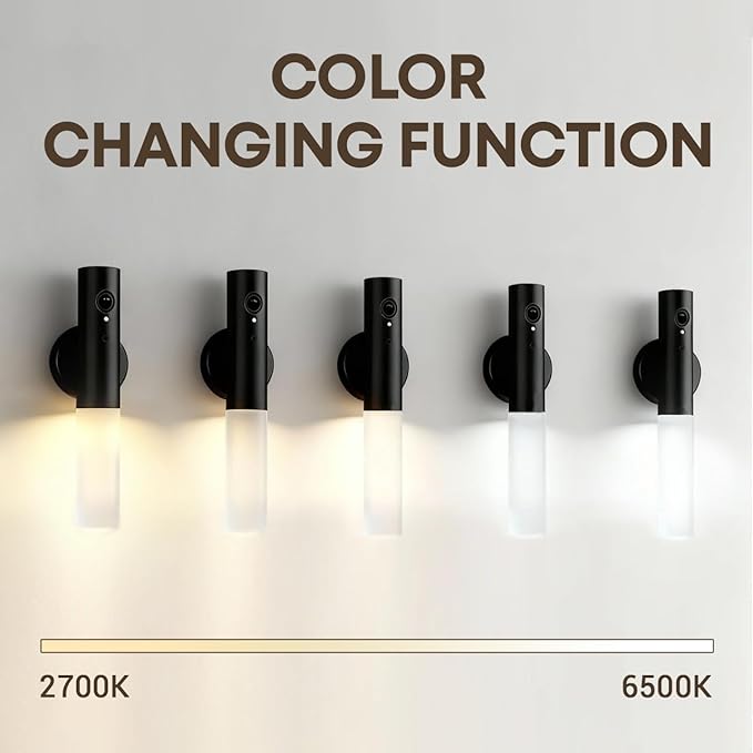 Motion Sensor Night Lights Indoor, Dimmable Lighting Decor for Stair, Bedroom, Kids Room,Magnetic Hallway Rechargeable LED Wireless Battery Operated Wall Sconce