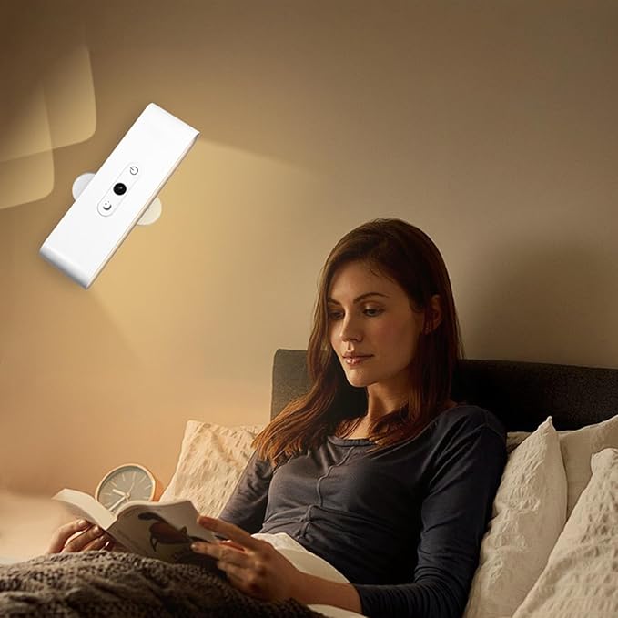 LED Wall Sconce with Auto Motion Sensor, 3600 mAH Rechargeable USB 3 Color Temperatures, 360° Rotate Magnetic Ball LED Wall Mounted Lamp for Reading Bedside