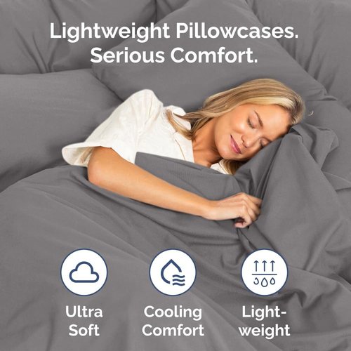 King Pillow Cases by [Brand Name] - Ultra Soft Hotel Quality Covers | Comfy, Cozy & Wrinkle-Free - 4 Piece Set in Dark Grey