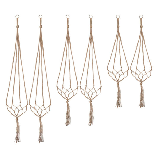 Petutu Plant Hangers Indoor Macrame Hanging Planter Holder 6 Pack, 3 Sizes