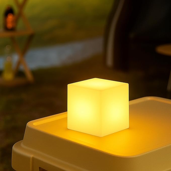 Borelor LED Cube Light, 4-Inch Rechargeable & Remote Control Mood Lamp, 16 Color Changing Glowing Night Light, Dimmable Decorative Lighting for Home/Party/Bar/Wedding