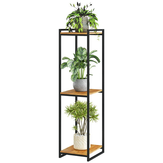 yeavs 3-Tier Plant Stand Indoor, 45" Tall Modern Plant Shelf Corner Flower Pot Holder Organizer for Living Room Balcony Garden, Rustic Brown