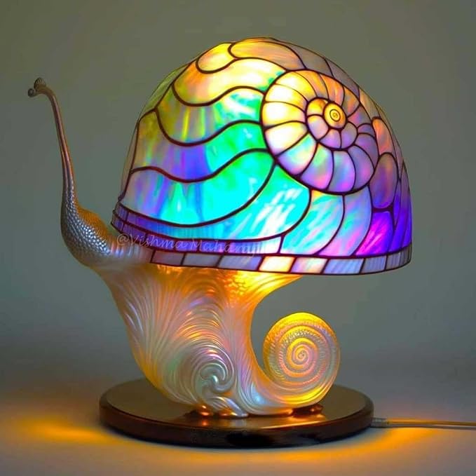 Mmoneyake Stained Plant Series Table Lamp, Painting Mushroom Table Lamp, 2023 New Vintage Decorative Bedside Lamp, Mushroom Table Lamp, for Home Livingroom Bedroom Office Decorations Lamp