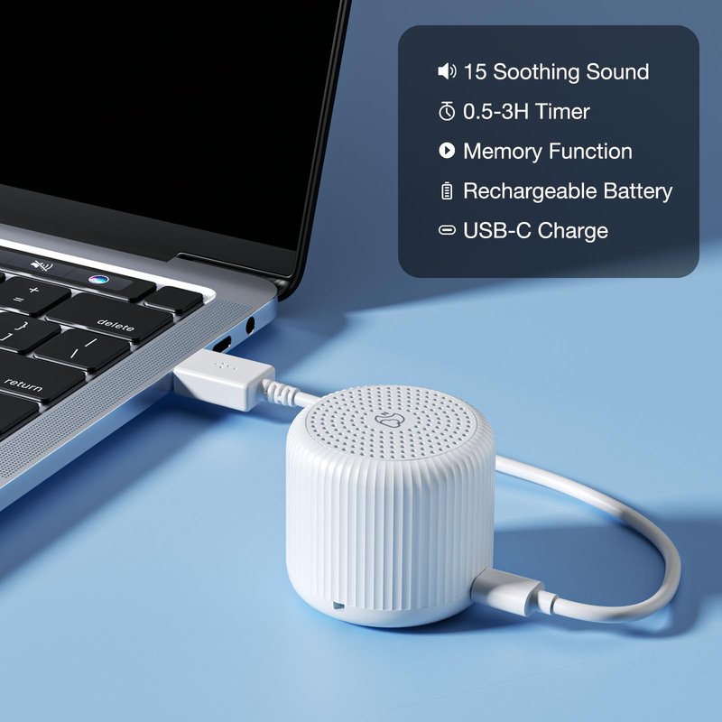 Portable Sound Machine for Baby Adults,LEICEX Travel Sound Machine,15 Non-Looping Sound Timer and Memory Play, Mini White Noise Machine for Sleeping Office Privacy Travel Gift