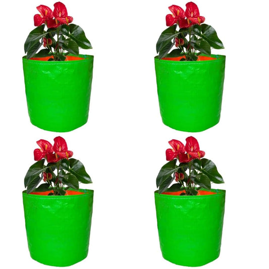 M'Sung Plant Grow Bags (9x9 inch,) Reusable Fabric Grow Bags for Plants – Breathable & Durable Garden Pots for Vegetables, Herbs, and Flowers – Perfect for Indoor/Outdoor Use (Pack of 4, Green Color)