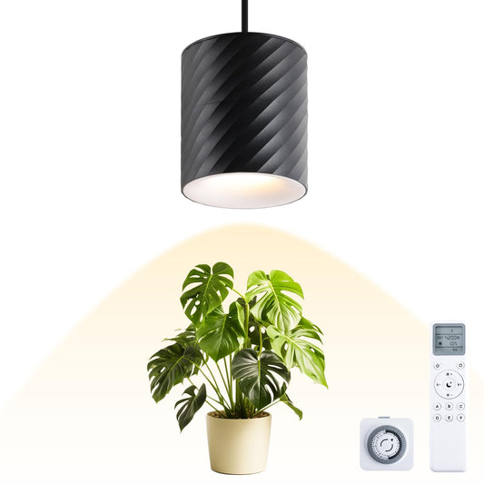 Cofiveevo Hanging Indoor Plant Growth lamp, 25W Full Spectrum, Adjustable Angle Plant lamp, Suitable for Indoor Foliage Plant Auxiliary Lighting, Meat Quality, Flowers, 2700k-6500K (Black)