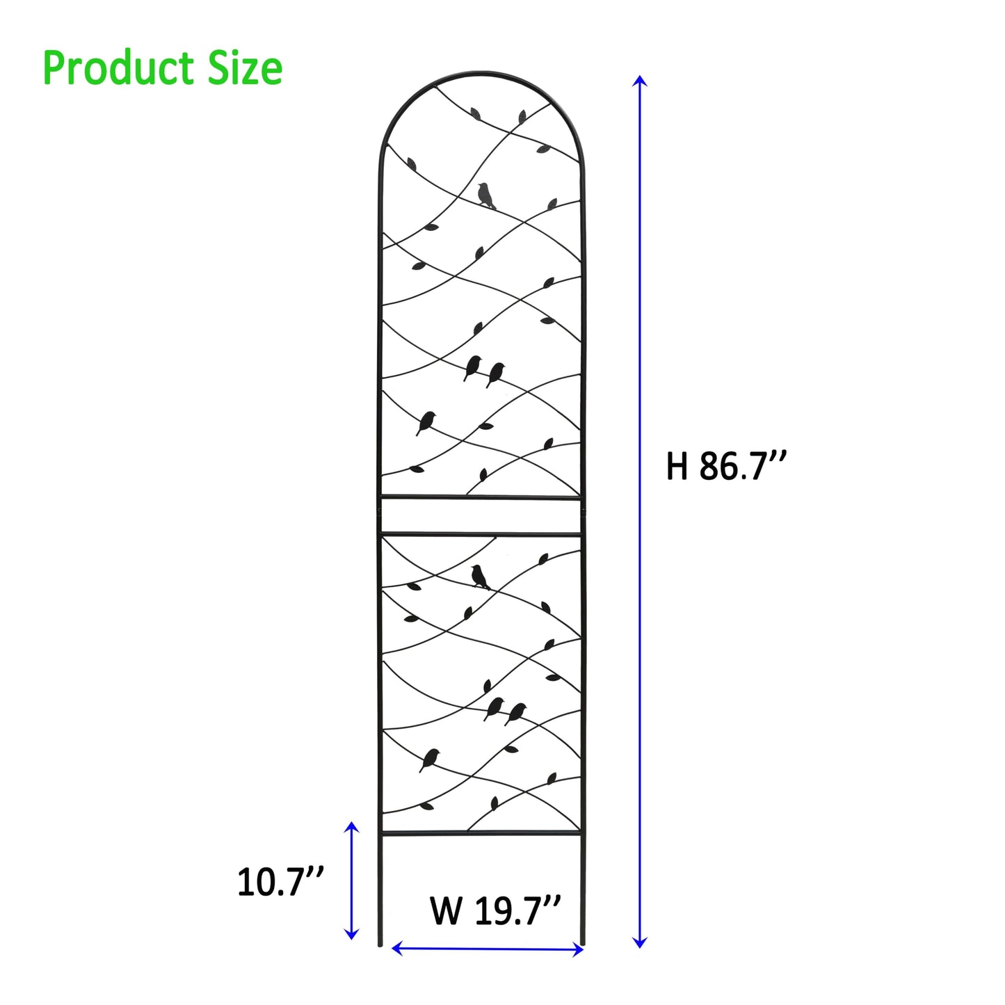2 Pack Garden Trellis for Climbing Plants 86.7'' x 19.7''，Black Metal Garden Trellis，Heavy Duty Rustproof Plant Trellis for Rose Vine Vegetable