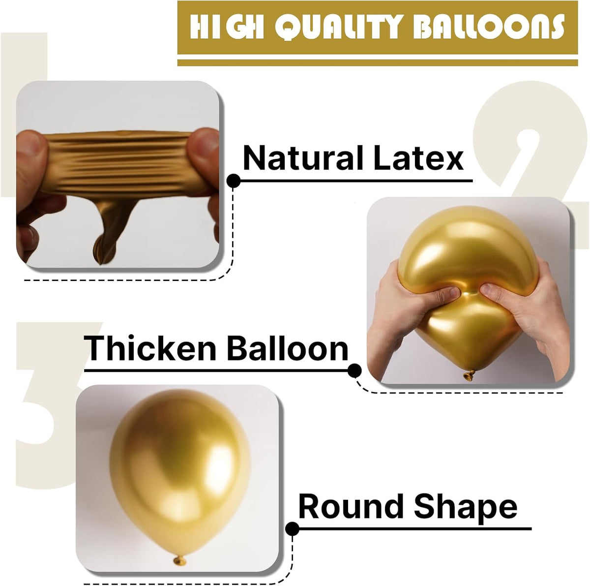 PartyWoo Metallic Gold Balloons - 50pcs Mini 5-Inch Chrome Latex for Graduation & Events | Gold-G101