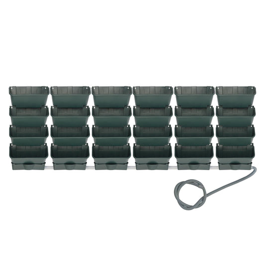 NEATOOM 24 Pocket Vertical Garden Planter Wall Mounted, 13 inch Self Watering Hanging Vertical Flowerpot, Plastic Indoor Outdoor Hanging Pocket Planters for Vegetables, Fruits, and Herbs (Army Green)