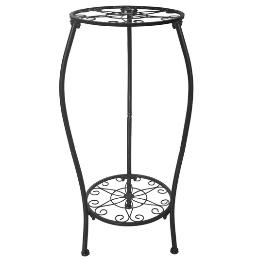 NOAMOO Metal Plant Stand 2 Tier Indoor Outdoor, Tall Flower Pot Shelf Rustproof Stable Corner Stand, 25.2 inch Multiple Plant Display Rack for Living Room Patio Balcony Garden
