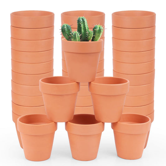 CUZZME 26 Pack Terra Cotta, 3inch Small Clay Flowerpots with Drainage Hole, Terracotta Pot for Indoor Outdoor Plant, Great for Plants, DIY Crafts