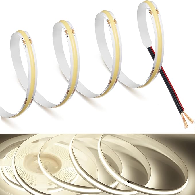 MDee】COB LED Strip Lights 4000K Nature White11.48ft/3.5m 5V Flexible LED Tape Lights CRI 90+ 800LM/m 320LEDs/m for Indoor and Outdoor Décor（4000K Nature White11.48ft/3.5m）