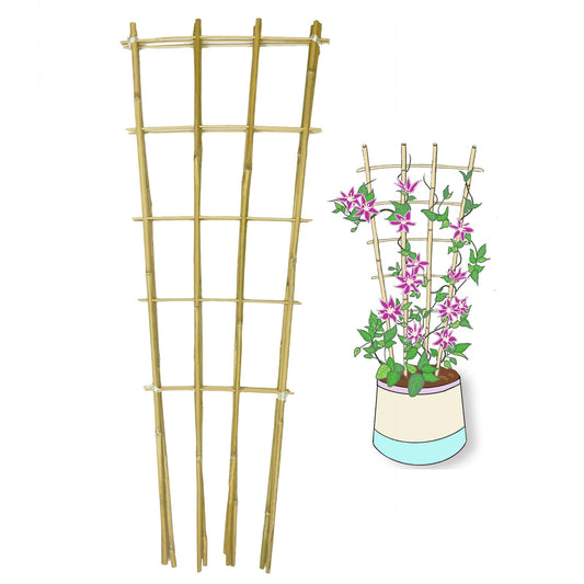 Natural Bamboo Trellis, 3Feet,3Pack,Fan-Shaped Plant Support Trellis for Outdoor and Indoor Potted Climbing Plants,Vegetables, Cucumber, Tomato, Hoya,