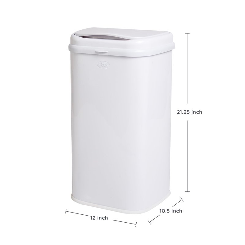 Ubbi Stainless Steel Venti Diaper Pail, Odor Locking, No Special Bag Required, Award-Winning, Registry Must-Have, White