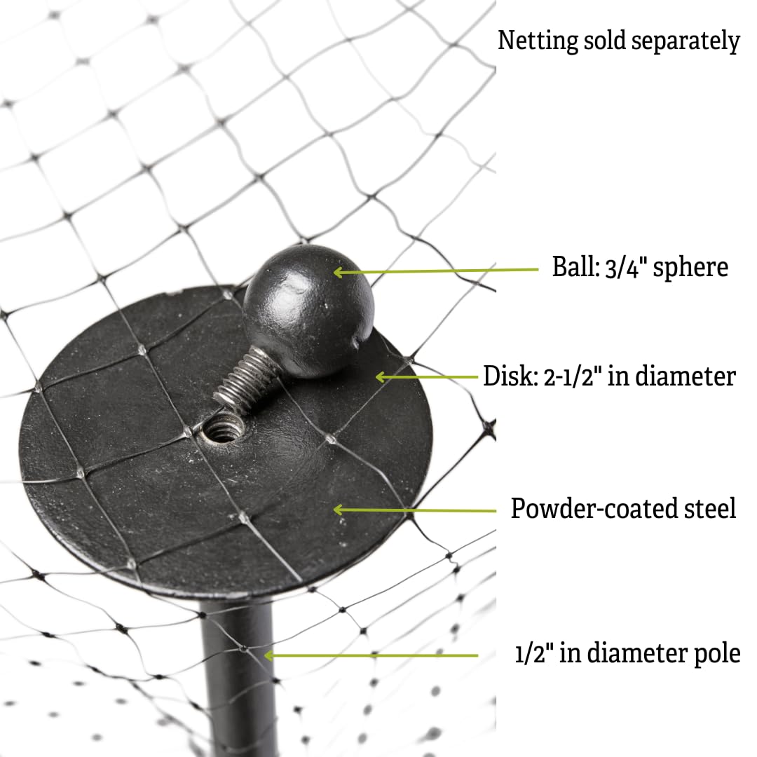 Gardener's Supply Company Garden Stake Netting Support | Heavy Duty Powder Coated Steel Frame for Fencing | Plant & Crop Protection from Wildlife | (Set of 4)