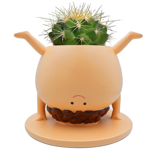 SNILORM Cute Face Planter, Funny Planters for Indoor and Outdoor Plants, Cute Succulent Pot with Sticker, Christmas Birthday Gift Idea Friend Boyfriend Husband Bestie Men Women