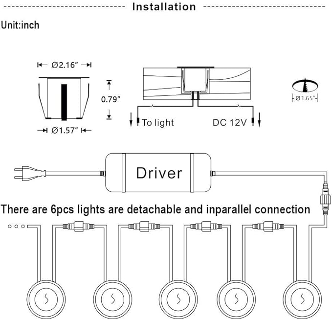 SMY Lighting Recessed LED Deck Lights Kits 6 Pack, (Upgrade Version) Deck Lighting Waterproof IP67,Low Voltage LED Lights for Garden, Steps,Stair, Living Room, Bathroom, Patio, Pool Deck,Kitchen