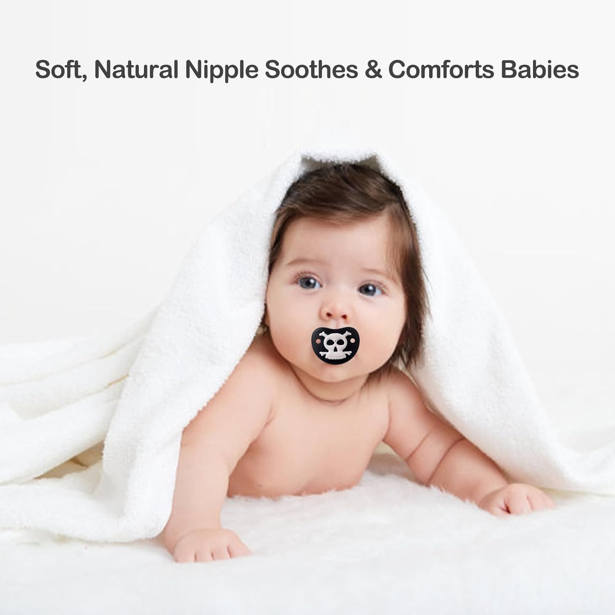 ROBBEAR Funny Baby Pacifier - Cute Mustache Vampire Binky | BPA-Free Silicone for Infants 0-36 Months