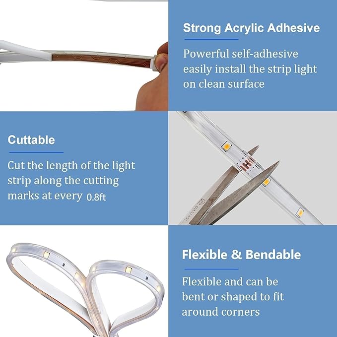 120ft Total (3x40ft) - 3 Pack Solar Led Strip Lights Outdoor (Four-Color Mixed), 8 Mode with Remote Timer and Auto On/Off, Self-Adhesive Waterproof, Great for Yard, Garden, Stair Decor