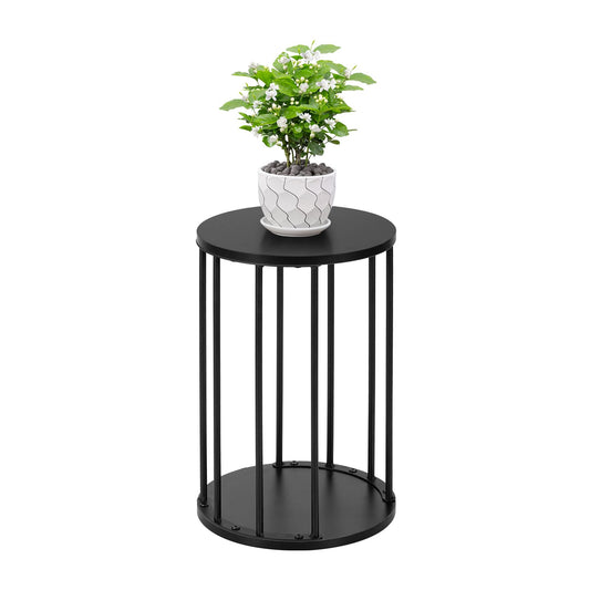 Leinade Plant Stand Indoor,small plant stool,Flower Pot Corner stand holder,Mid Century Heavy Duty Metal Tall Home Decor,Modern Round End Table,Small Rustic Display Stand for Living Room,Bedroom(Black,18In)