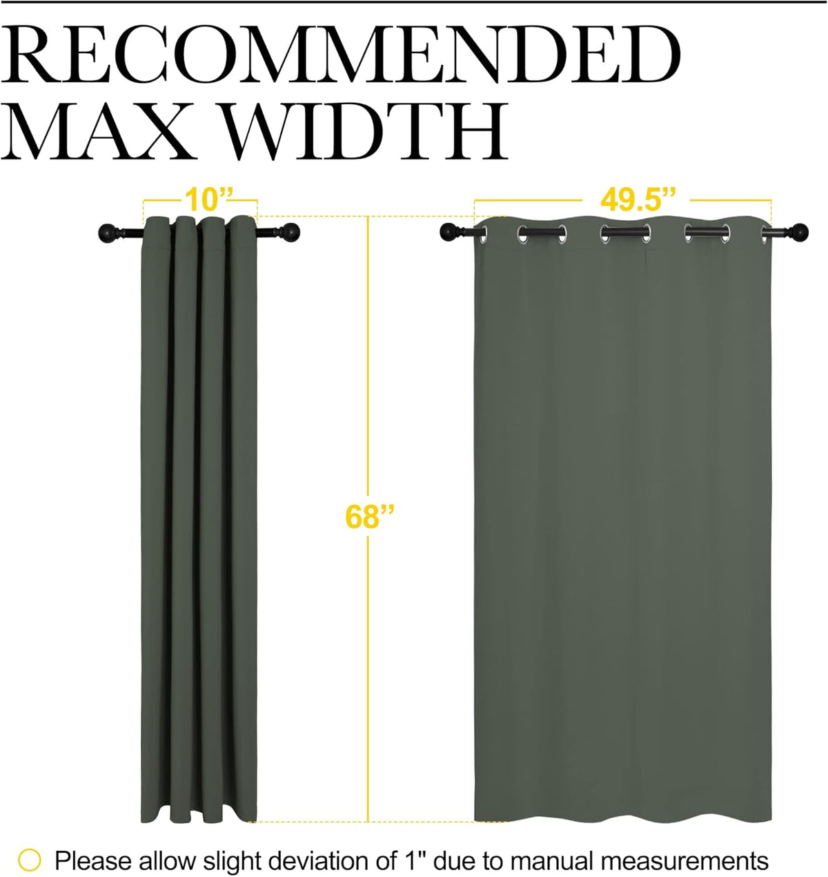 NICETOWN Thermal Insulated Blackout Curtains - Room Darkening Grommet Drapes, Dark Mallard, Set of 2 (55x68")