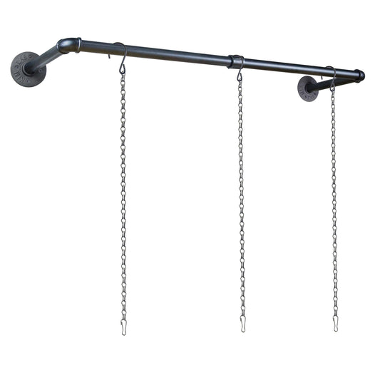 HemePaha Metal Plant Hanger Indoor with 3 Hanging Chains, 38.2 Inch Black Hanging Planters Rod for Indoor Plants, Wall Hanging Plant Holder for Window, Ceiling (Hanging Planters Not Included)