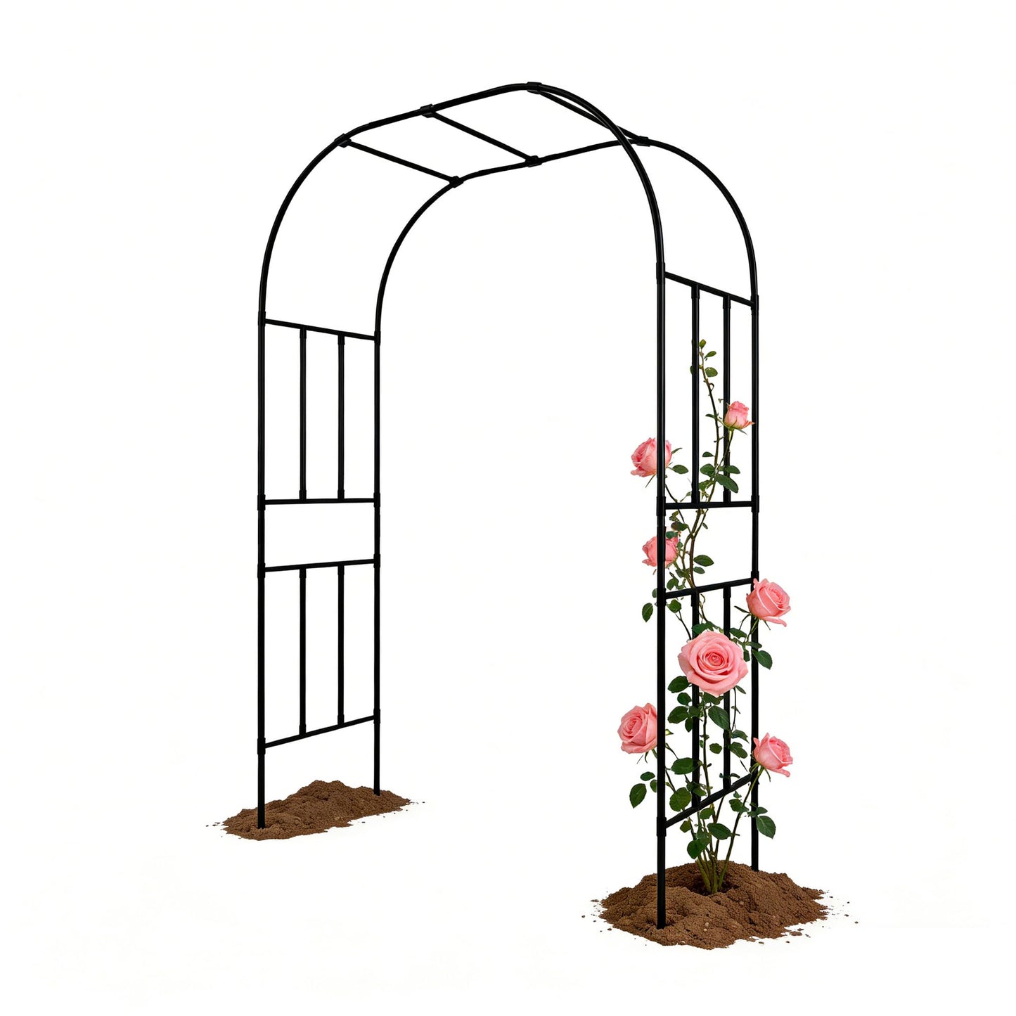 popsea Extra Heavy Duty Garden Arch - 1" Thick Steel Frame (Reinforced) | High Weight-Bearing Metal Arbor for Climbing Plants, Tomatoes & Heavy Vines, 59.1" L x 94.8" H
